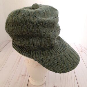 Pistil Cable Knit Brim Beanie Wool Blend Green